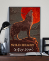 Wolf Red Moon Poster Wild Heart Gypsy Soul Vintage Room Home Decor Wall Art Gifts Idea - Mostsuit