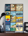 Michigan Poster A Place Your Feet May Leave But Your Heart Will Always Be Vintage Room Home Decor Wall Art Gifts Idea - Mostsuit