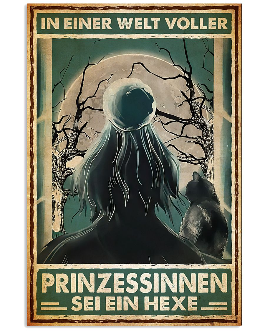 Black Cat Witch Girl Canvas Prints In A World Full Of Princesses Be A Witch Vintage Wall Art Gifts Vintage Home Wall Decor Canvas - Mostsuit