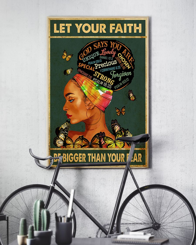 Black Girl Pride Poster Let Your Faith Be Bigger Than Your Fear Vintage Room Home Decor Wall Art Gifts Idea - Mostsuit