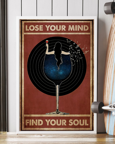Wine And Music Girl Canvas Prints Lose Your Mind Find Your Soul Vintage Wall Art Gifts Vintage Home Wall Decor Canvas - Mostsuit