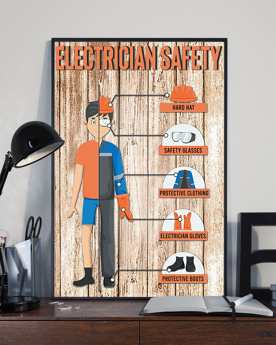 Electrician Safety Poster Vintage Room Home Decor Wall Art Gifts ...