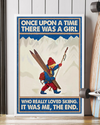 Skiing Poster Once Upon A Time There Was A Girl Vintage Room Home Decor Wall Art Gifts Idea - Mostsuit