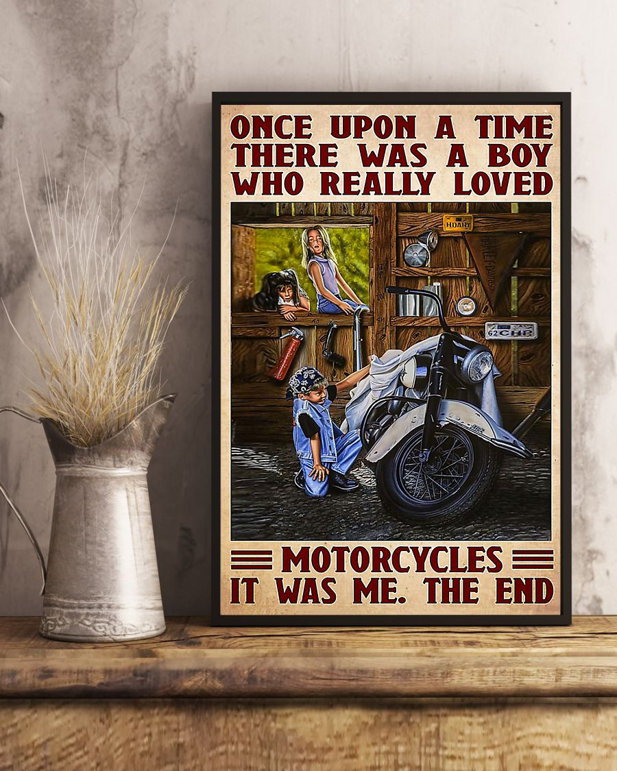 Motorbike Loves Poster There Was A Boy Who Really Loved Motorcycles Biker Vintage Room Home Decor Wall Art Gifts Idea - Mostsuit
