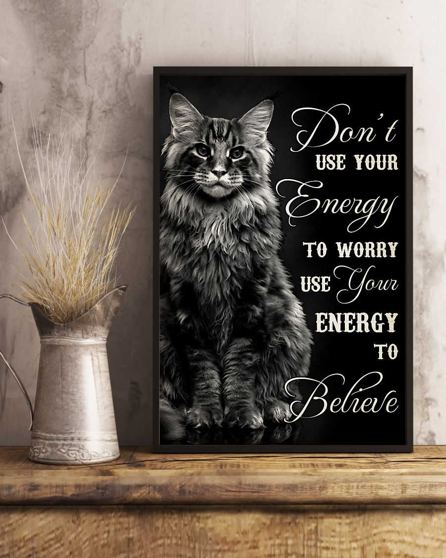 Cat Loves Canvas Prints Don't Use Your Energy To Worry Use Your Energy Vintage Wall Art Gifts Vintage Home Wall Decor Canvas - Mostsuit