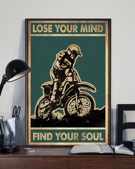 Motorbike Canvas Prints Lose My Mind And Find My Soul Vintage Wall Art Gifts Vintage Home Wall Decor Canvas - Mostsuit