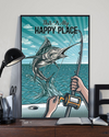 Fishing Poster This Is My Happy Place Vintage Room Home Decor Wall Art Gifts Idea - Mostsuit