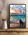 Gift To My Beautiful Granddaughter Poster I Love You Forever Vintage Wall Art