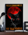 Black Cat Red Moon Hello Darkness Canvas Prints Vintage Wall Art Gifts Vintage Home Wall Decor Canvas - Mostsuit
