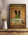 Black Queen Afro Girl Canvas Prints Once Upon A Time There Was A Girl Vintage Wall Art Gifts Vintage Home Wall Decor Canvas - Mostsuit