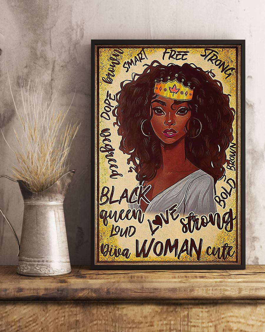 Portrait Of Black Queen Canvas Prints Vintage Wall Art Gifts Vintage Home Wall Decor Canvas - Mostsuit