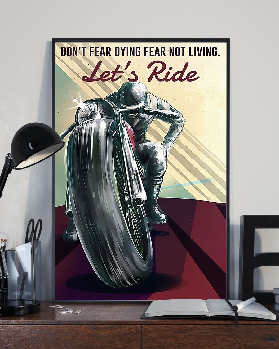 Motorcycle Biker Let's Ride Poster Don't Fear Diving Fear Not Living Vintage Room Home Decor Wall Art Gifts Idea - Mostsuit