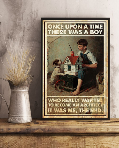 Architect Dog Loves Canvas Prints A Boy Wanted To Become An Architect Vintage Wall Art Gifts Vintage Home Wall Decor Canvas - Mostsuit