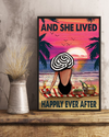 Book Girl Beach Loves Poster And She Lived Happily Ever After Vintage Room Home Decor Wall Art Gifts Idea - Mostsuit