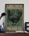 Chicken Poster Farm Fresh Premium Quality Frees Range Eggs Vintage Room Home Decor Wall Art Gifts Idea - Mostsuit