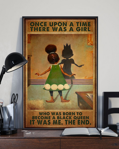 Black Queen Afro Girl Canvas Prints Once Upon A Time There Was A Girl Vintage Wall Art Gifts Vintage Home Wall Decor Canvas - Mostsuit