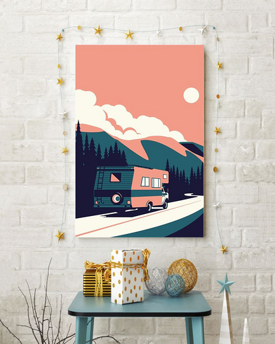 Vintage RV Camping Canvas Prints Vintage Wall Art Gifts Vintage Home Wall Decor Canvas - Mostsuit