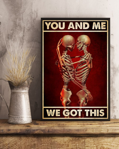 Skeleton Couple Canvas Prints You And Me We Got This Husband Wife Vintage Wall Art Gifts Vintage Home Wall Decor Canvas - Mostsuit