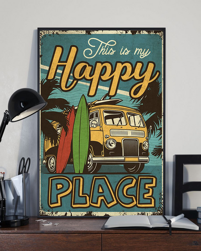 Surfing This Is My Happy Place Canvas Prints Vintage Wall Art Gifts Vintage Home Wall Decor Canvas - Mostsuit