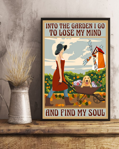 Gardening Girl Loves Dog Canvas Prints Lose My Mind And Find My Soul Vintage Wall Art Gifts Vintage Home Wall Decor Canvas - Mostsuit