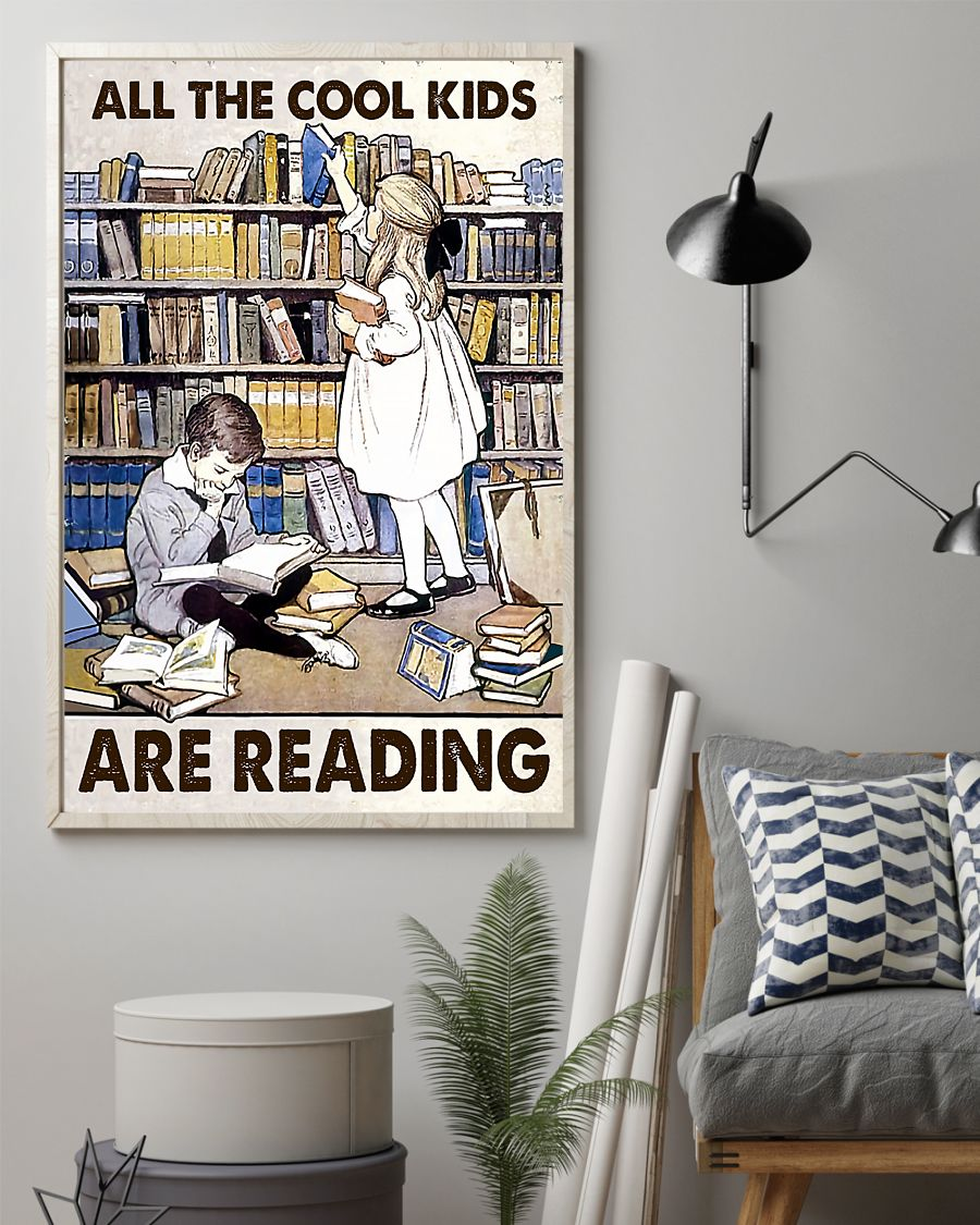 Book Loves Canvas Prints All The Cool Kids Are Reading Vintage Wall Art Gifts Vintage Home Wall Decor Canvas - Mostsuit