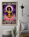 Yoga Black Girl Canvas Prints Lose your Mind Find Your Soul Vintage Wall Art Gifts Vintage Home Wall Decor Canvas - Mostsuit