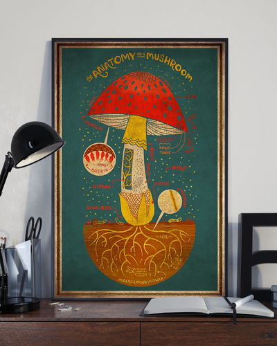 The Anatomy Of A Mushroom Canvas Prints Vintage Wall Art Gifts Vintage Home Wall Decor Canvas - Mostsuit