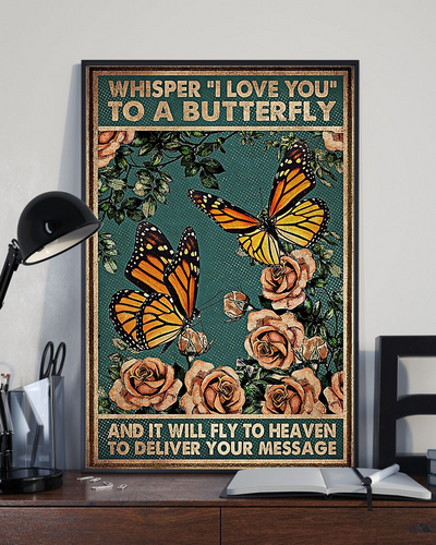 Butterfly Fly To Heaven In Loving Memories Poster Memorial Vintage Room Home Decor Wall Art Gifts Idea - Mostsuit