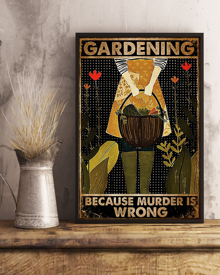 Gardener Garden Loves Canvas Prints Garden Because Murder Is Wrong Vintage Gardening Wall Art Gifts Vintage Home Wall Decor Canvas - Mostsuit
