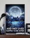 Dolphins Moon Canvas Prints And They Lived Happily Ever After Vintage Wall Art Gifts Vintage Home Wall Decor Canvas - Mostsuit