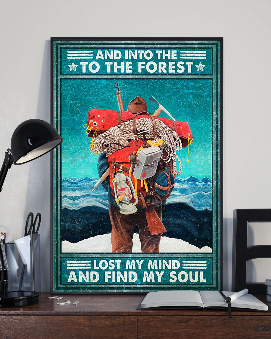 Hiking Canvas Prints Into The Forest I Go Lose My Mind And Find My Soul Vintage Wall Art Gifts Vintage Home Wall Decor Canvas - Mostsuit