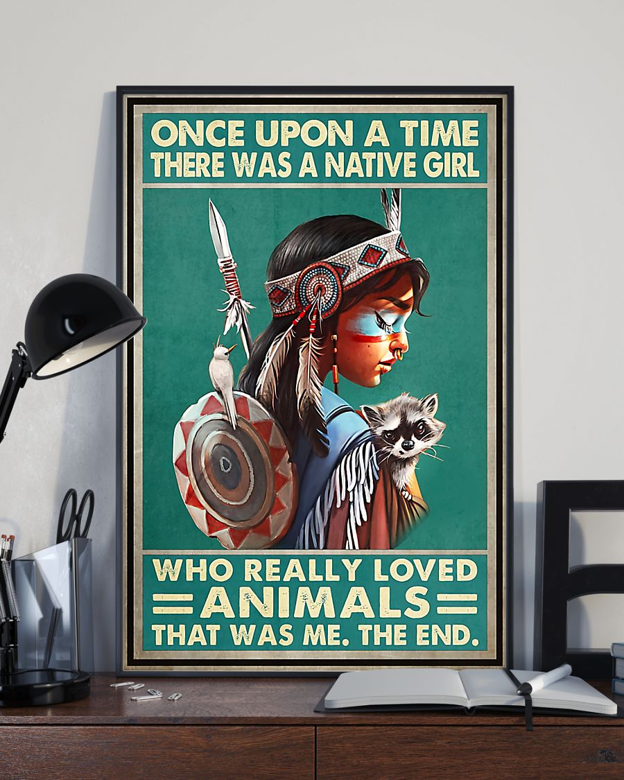 Native American Girl Loved Animals Poster Vintage Room Home Decor Wall Art Gifts Idea - Mostsuit