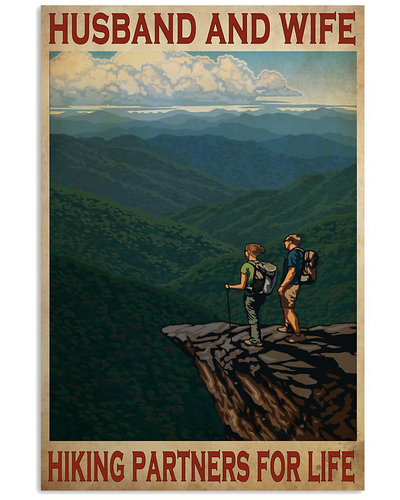 Hiking Partners For Life Canvas Prints Husband And Wife Vintage Wall Art Gifts Vintage Home Wall Decor Canvas - Mostsuit