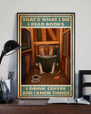 Rabbit Book Coffee Poster That's What I Do I Read Books I Drink Coffee Vintage Room Home Decor Wall Art Gifts Idea - Mostsuit