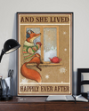 Winter Fox Tea Loves Canvas Prints And She Lived Happily Ever After Vintage Wall Art Gifts Vintage Home Wall Decor Canvas - Mostsuit