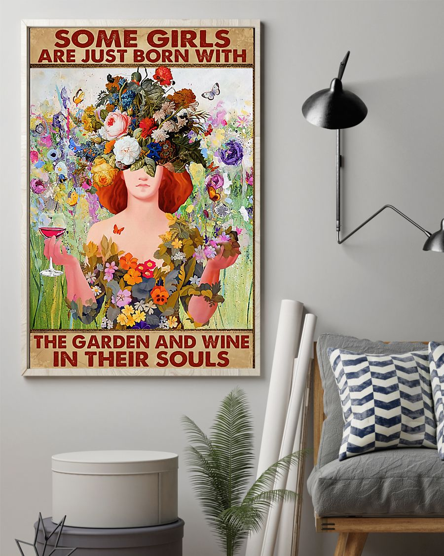 Gardening Girl Loves Wine Canvas Prints Some Garden And Wine In Their Souls Vintage Wall Art Gifts Vintage Home Wall Decor Canvas - Mostsuit