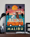 Chihuahua Travel Loves Poster Malibu California Vintage Room Home Decor Wall Art Gifts Idea - Mostsuit