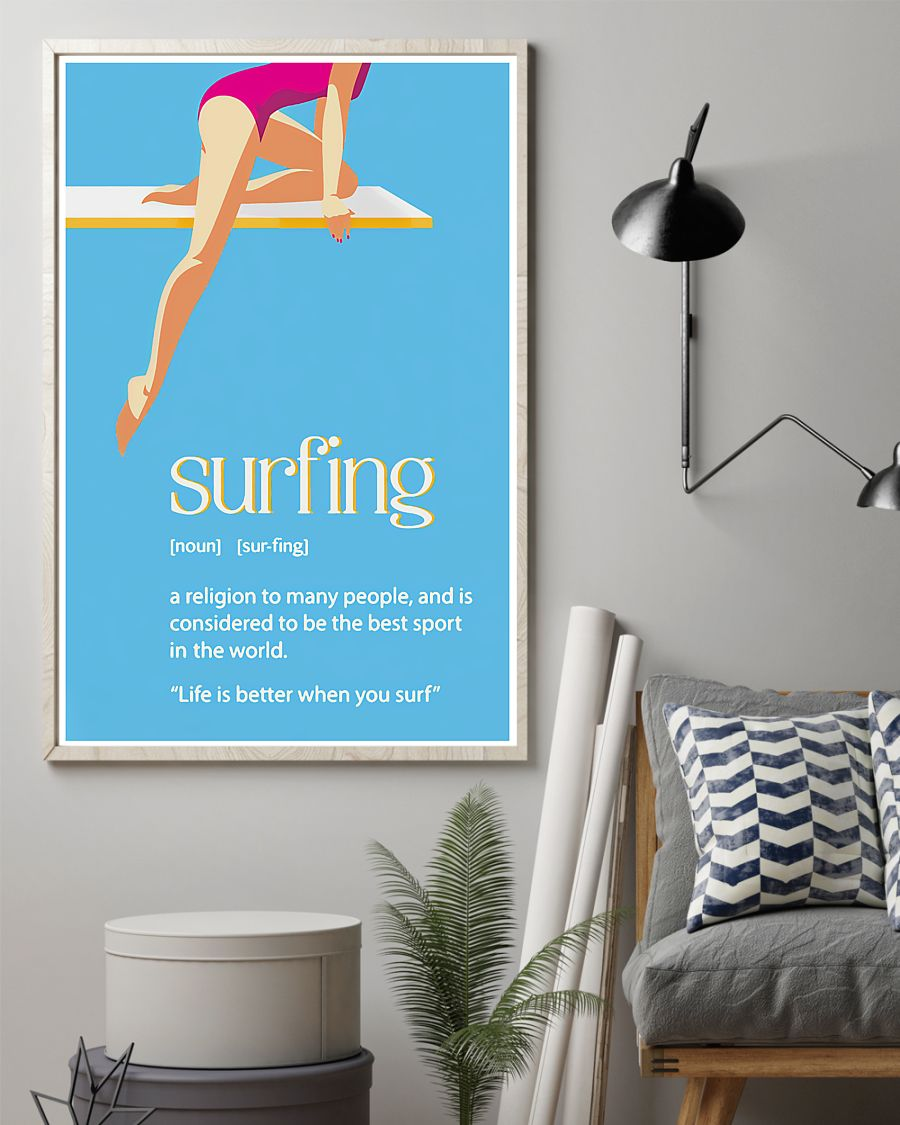 Surfing Definition Canvas Prints Life Is Better When You Surf Vintage Wall Art Gifts Vintage Home Wall Decor Canvas - Mostsuit