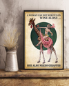 Giraffe Wine Poster A Woman Cannot Survive On Wine Alone Vintage Room Home Decor Wall Art Gifts Idea - Mostsuit