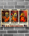 God Bless Our US Firefighter Some People Defend The Dream Poster Vintage Room Home Decor Wall Art Gifts Idea - Mostsuit