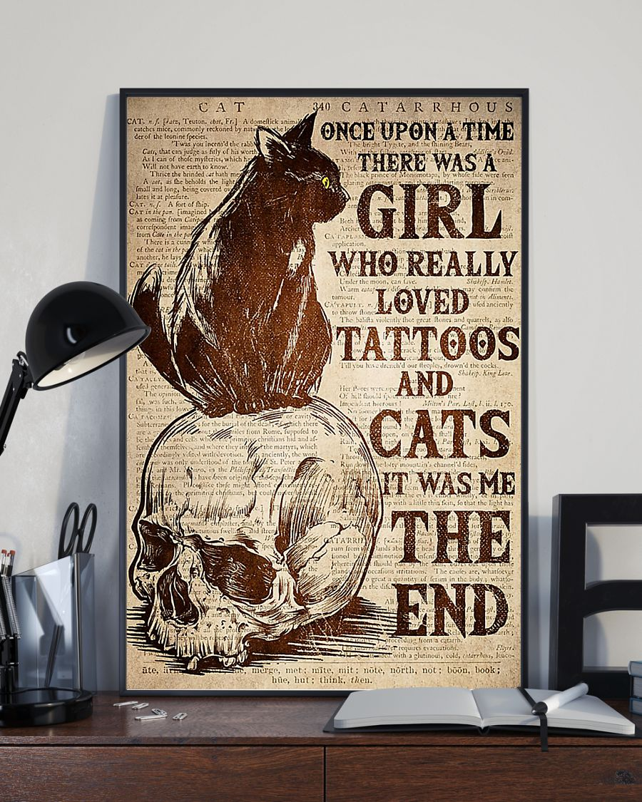 Loved Tattoos And Cats Canvas Prints Once Upon A Time Vintage Wall Art Gifts Vintage Home Wall Decor Canvas - Mostsuit