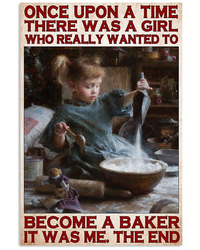 Baker Girl Baking Canvas Prints One Upon A Time Vintage Wall Art Gifts Vintage Home Wall Decor Canvas - Mostsuit