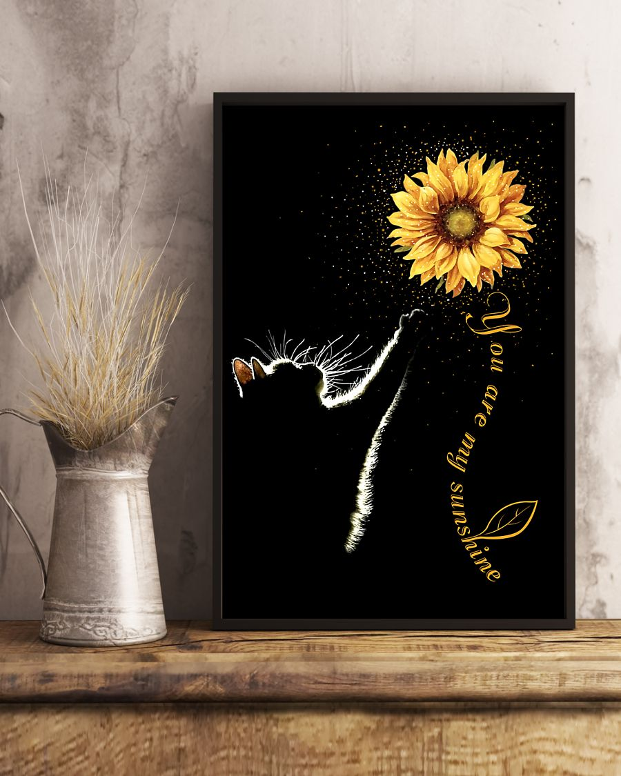 Cat Sunflower You Are My Sunshine Poster Vintage Room Home Decor Wall Art Gifts Idea - Mostsuit
