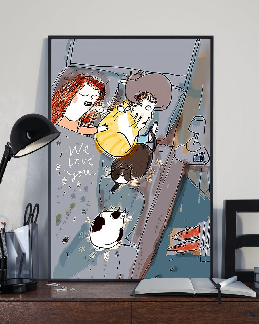 Cat Loves Canvas Prints We Love You Vintage Wall Art Gifts Vintage Home Wall Decor Canvas - Mostsuit