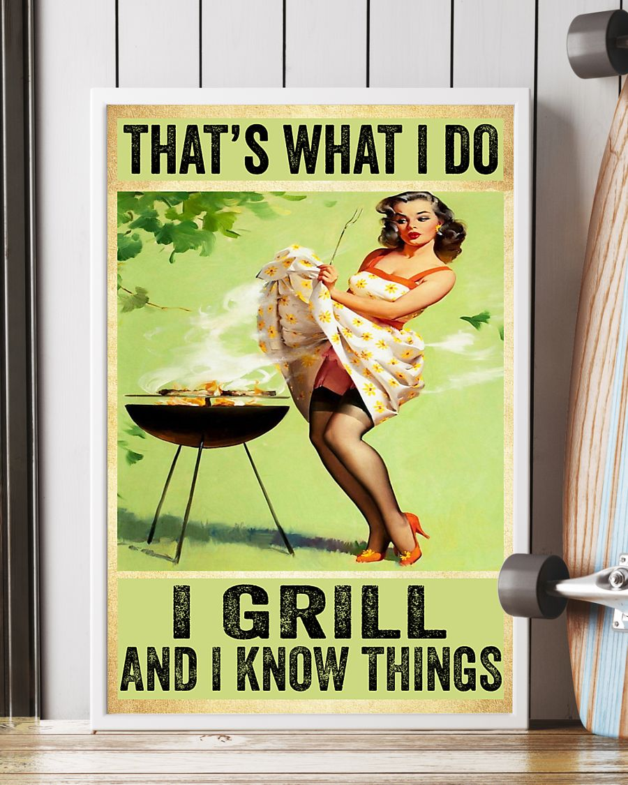 Camping Grill Poster That's What I Do I Grill And I Know Things Vintage Room Home Decor Wall Art Gifts Idea - Mostsuit