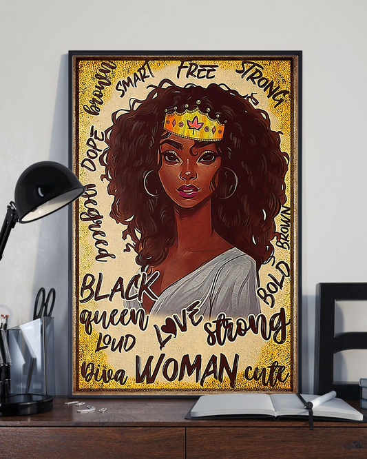 Portrait Of Black Queen Canvas Prints Vintage Wall Art Gifts Vintage Home Wall Decor Canvas - Mostsuit