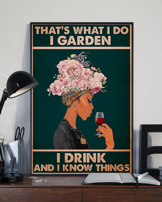 Gardening Wine Canvas Prints That's What I Do I Garden I Drink Vintage Wall Art Gifts Vintage Home Wall Decor Canvas - Mostsuit