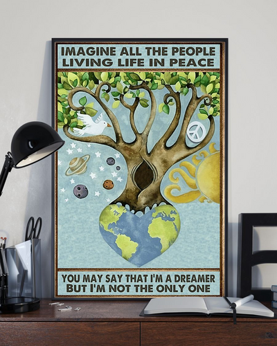 Earth Tree Living Life In Peace Poster Vintage Room Home Decor Wall Art Gifts Idea - Mostsuit