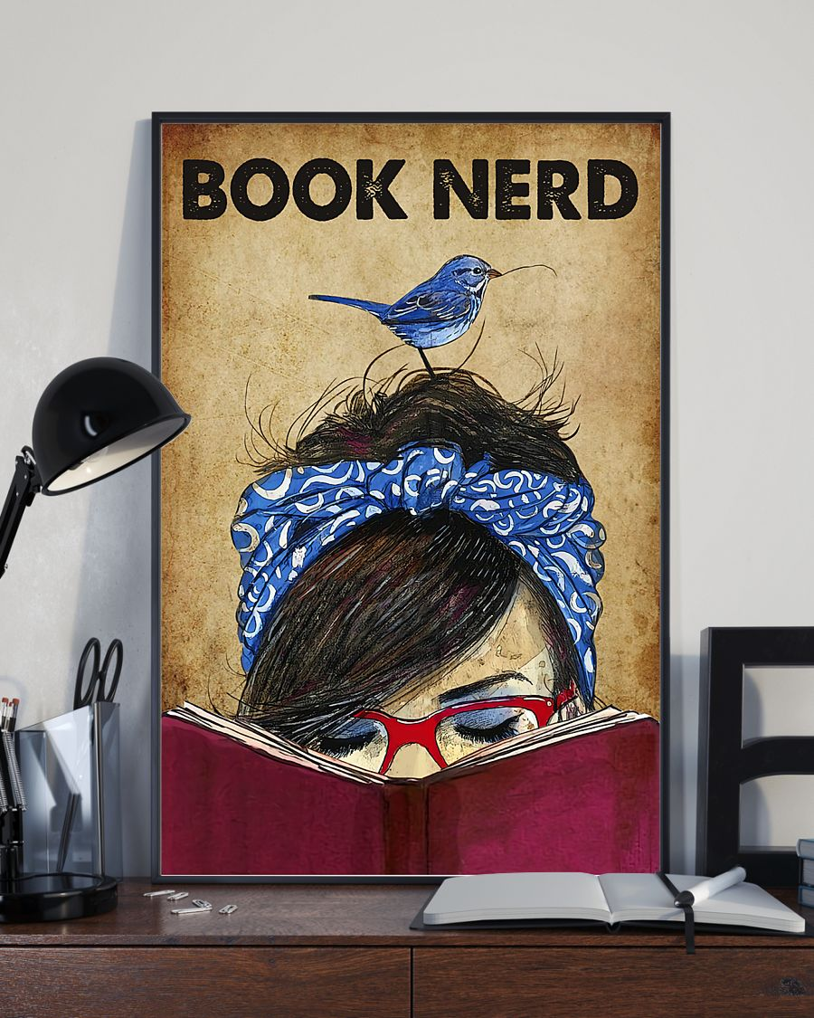 Book Nerd Girl Canvas Prints Vintage Wall Art Gifts Vintage Home Wall Decor Canvas - Mostsuit