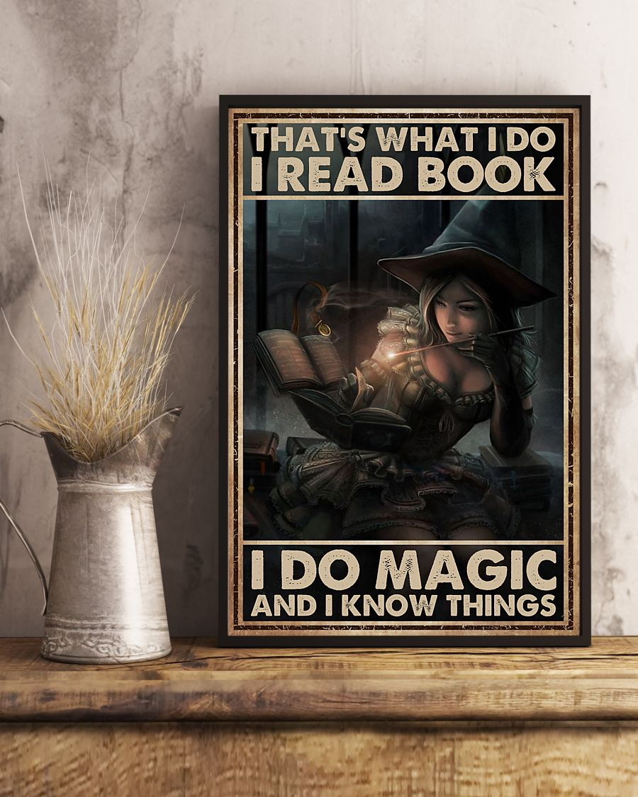 Witch Girl Loves Book Poster That's What I Do I Read Book I Do Magic Vintage Room Home Decor Wall Art Gifts Idea - Mostsuit